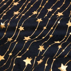 JJA Nappe de Noël rectangulaire (140 x 240 cm) Pluie d'étoiles et dorée Noir Outlet