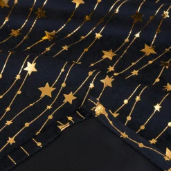 JJA Nappe de Noël rectangulaire (140 x 240 cm) Pluie d'étoiles et dorée Noir Outlet