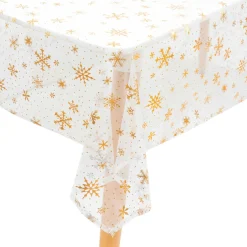 JJA Nappe de Noël rectangulaire (140 x 360 cm) Flocon de neige Blanc Best
