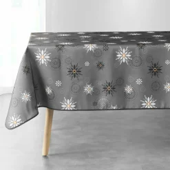 DOUCEUR D'INTERIEUR Nappe de Noël rectangulaire (150 x 240 cm) Enchanté Anthracite Discount