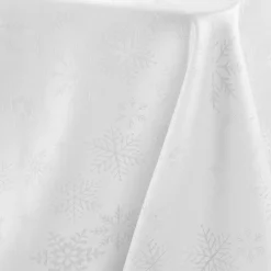 Douceur d interieur Nappe de Noël rectangulaire (140 x 240 cm) Flocon d'hiver Blanc Sale