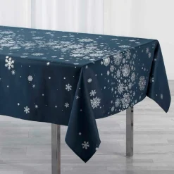 DOUCEUR D'INTERIEUR Nappe de Noël rectangulaire (150 x 240 cm) Constellation Bleu New