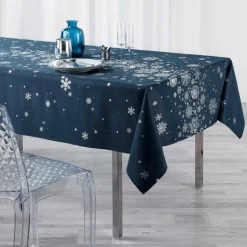 DOUCEUR D'INTERIEUR Nappe de Noël rectangulaire (150 x 300 cm) Constellation Bleu Clearance