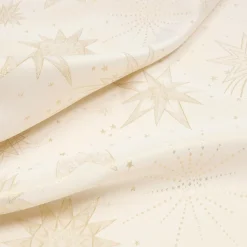 JJA Nappe de Noël rectangulaire (360 x 140 cm) Nuit étoilée et doré Beige Best