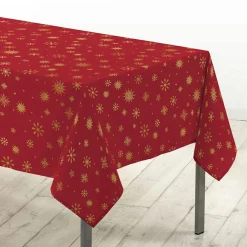 Douceur d interieur Nappe de Noël rectangulaire (140 x 240 cm) Astrelia et or Rouge Clearance