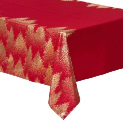 Feeric Lights & Christmas Nappe de Noël rectangulaire (140 x 240 cm) Sapin Rouge New