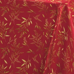 Douceur d interieur Nappe de Noël rectangulaire (140 x 240 cm) Naelle et or Rouge Discount