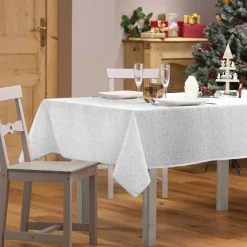 Douceur d interieur Nappe de Noël rectangulaire (140 x 300 cm) Strass Argent Hot