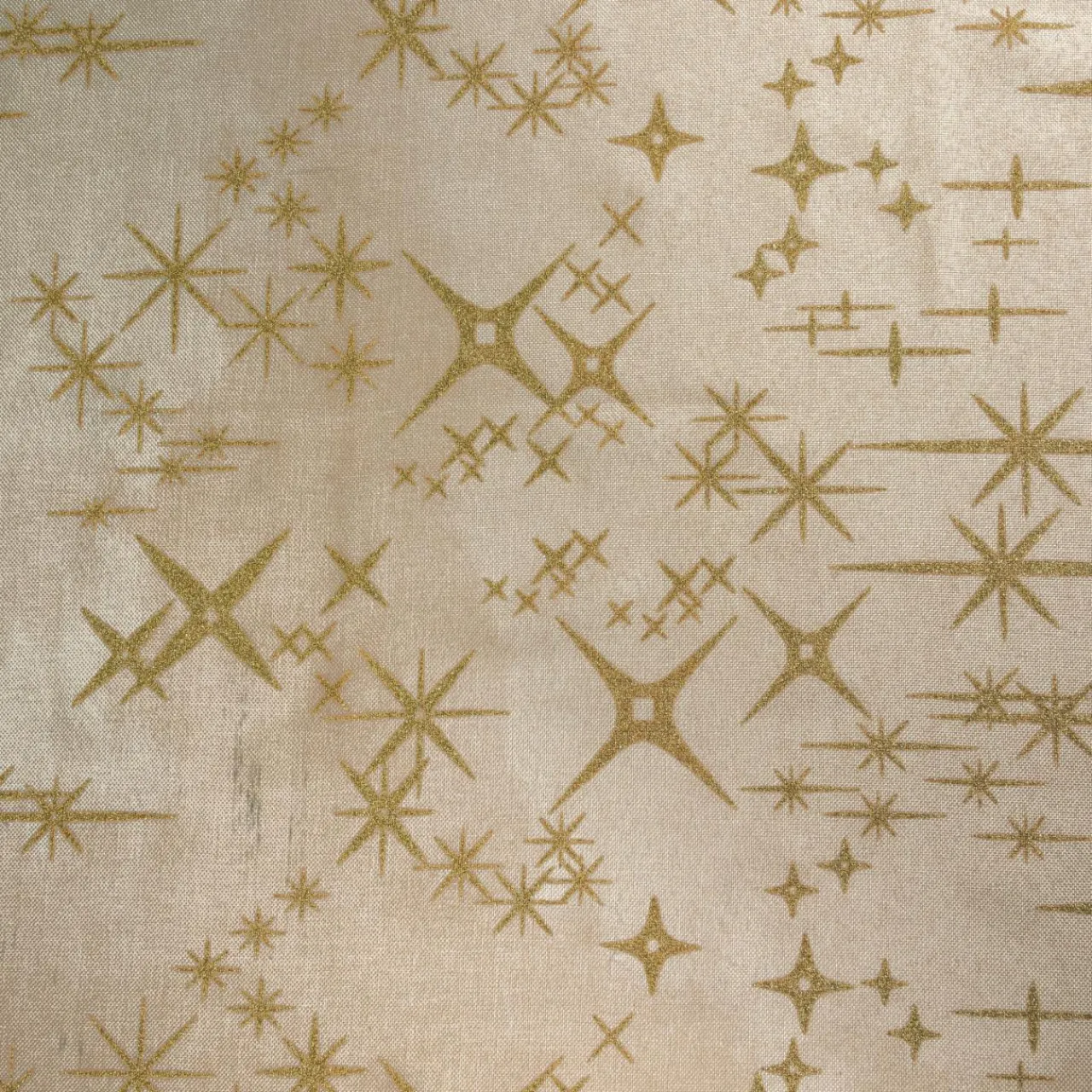 JJA Nappe de Noël rectangulaire (360 x 140 cm) Étoiles Célestes et doré Beige Best