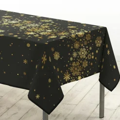 Douceur d interieur Nappe de Noël rectangulaire (150 x 240 cm) Constellation et doré Noir Discount