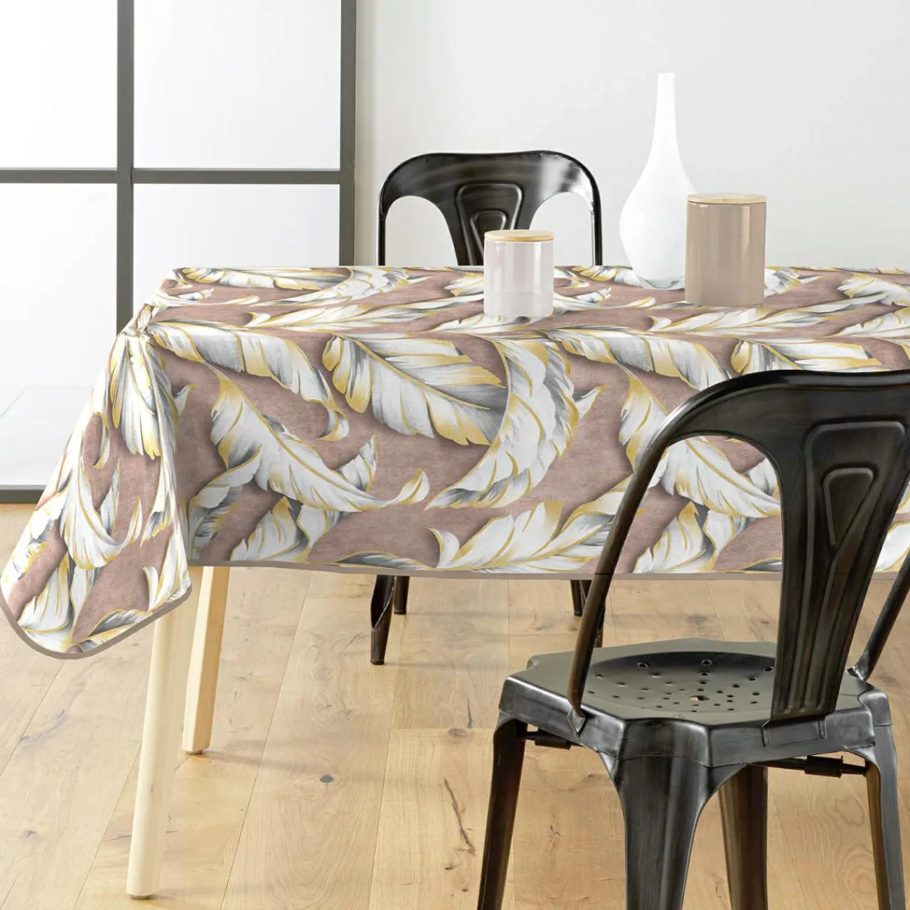 douceur d'intu017drieur Nappe enduite PVC rectangulaire imperméable (240 x 140 cm) Ebany Chocolat