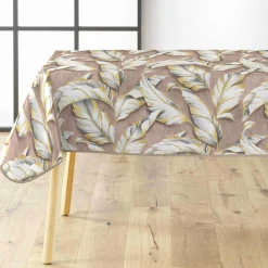 douceur d'intu017drieur Nappe enduite PVC rectangulaire imperméable (240 x 140 cm) Ebany Chocolat