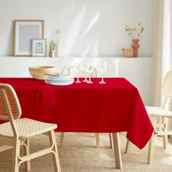 EMINZA Nappe rectangulaire anti tache (140 x 300 cm) Elise Rouge Sale