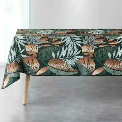 DOUCEUR D'INTERIEUR Nappe rectangulaire anti tache (150 x 240 cm) Alianor Vert kaki Sale