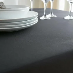 EMINZA Nappe rectangulaire anti tache (140 x 200 cm) Elise e Noir Best
