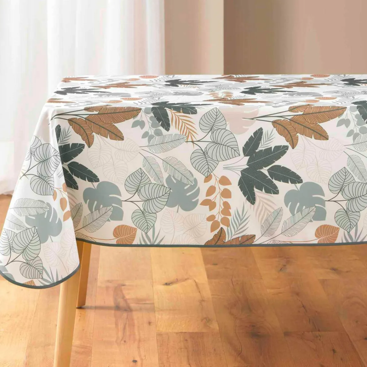 douceur d'intu017drieur Nappe rectangulaire antitache (150 x 240 cm) Fidji e Vert Sale
