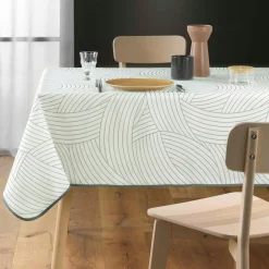 DOUCEUR D'INTERIEUR Nappe rectangulaire anti tache (150 x 200 cm) Linea he Blanc Sale