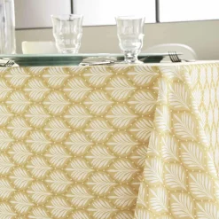 douceur d'intu017drieur Nappe rectangulaire anti tache (145 x 240 cm) Davia Jaune ocre Discount