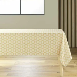 douceur d'intu017drieur Nappe rectangulaire anti tache (145 x 240 cm) Davia Jaune ocre Discount