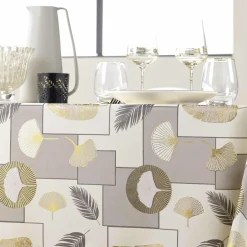 douceur d'intu017drieur Nappe rectangulaire anti tache (145 x 240 cm) Natane Beige New