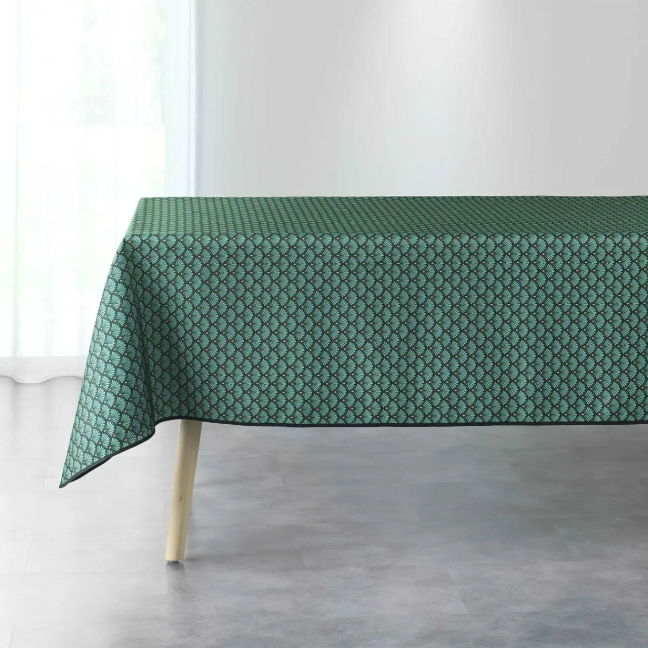 douceur d'intu017drieur Nappe rectangulaire anti tache (150 x 240 cm) Artchic e Vert