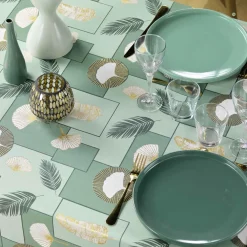 douceur d'intu017drieur Nappe rectangulaire anti tache (145 x 240 cm) Natane Vert sauge Sale