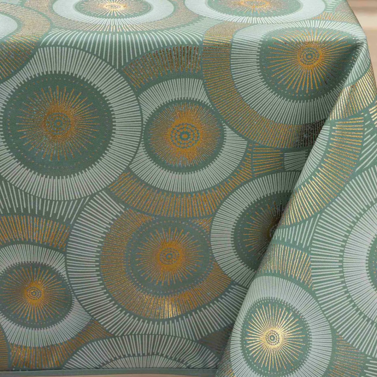 douceur d'intu017drieur Nappe rectangulaire antitache (145 x 240 cm) Eclipse Vert sauge Best
