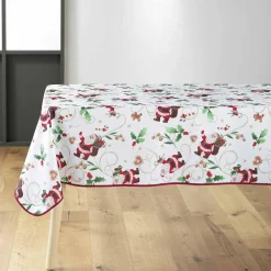 douceur d'intu017drieur Nappe rectangulaire anti tache (150 x 240 cm) Père Noël Blanc Outlet