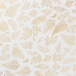 Feeric Lights & Christmas Nappe rectangulaire anti tache (140 x 360 cm) Feuilles d'or Blanc Best