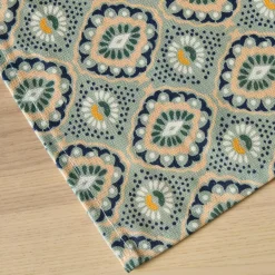 EMINZA Nappe rectangulaire coton enduit (150 x 350 cm) Palerme e Vert Hot