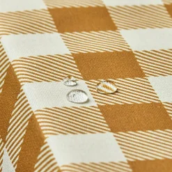 EMINZA Nappe rectangulaire coton enduit (150 x 350 cm) Vichy Jaune moutarde Hot