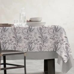 EMINZA Nappe rectangulaire coton enduit (150 x 350 cm) Colibri e Gris Online