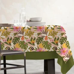 EMINZA Nappe rectangulaire coton enduit (150 x 350 cm) Rio Multicolore Discount
