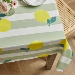EMINZA Nappe rectangulaire coton enduit (150 x 250 cm) Antibes e Vert New