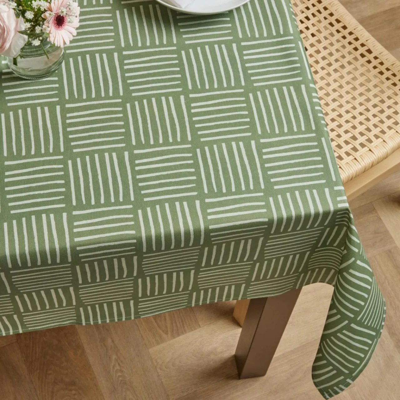 EMINZA Nappe rectangulaire coton enduit (150 x 250 cm) Paolo e Vert Online