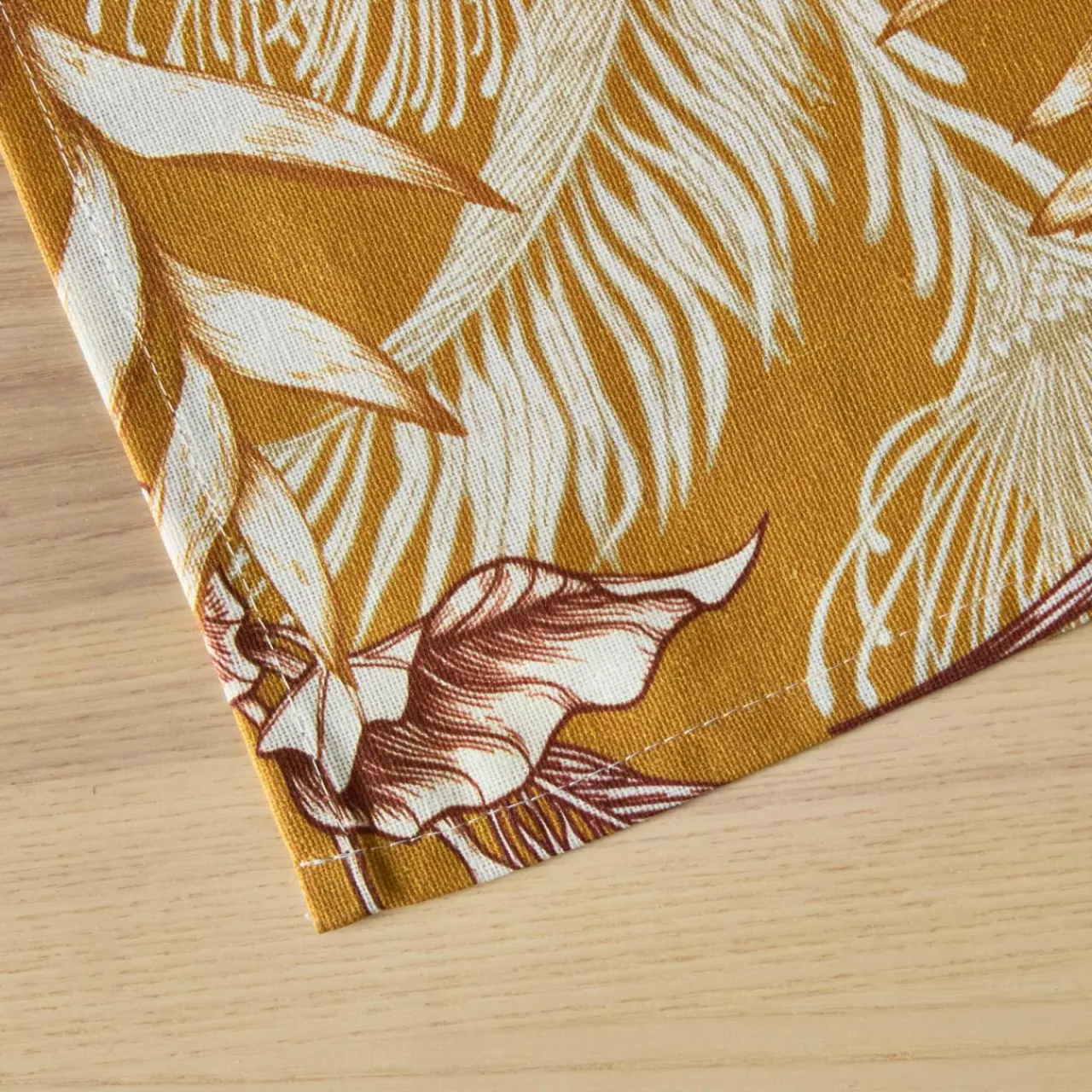 EMINZA Nappe rectangulaire coton enduit (150 x 350 cm) Granada Jaune moutarde Clearance