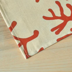 EMINZA Nappe rectangulaire coton enduit (150 x 250 cm) Moorea Corail Orange Hot