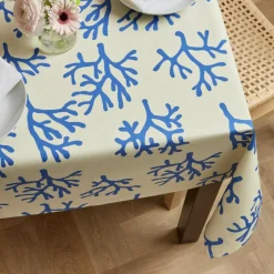 EMINZA Nappe rectangulaire coton enduit (150 x 250 cm) Moorea e Bleu Hot