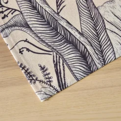 EMINZA Nappe rectangulaire coton enduit (150 x 250 cm) Colibri e Gris Clearance