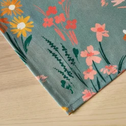 EMINZA Nappe rectangulaire coton enduit (150 x 250 cm) Juliette Vert Eucalyptus