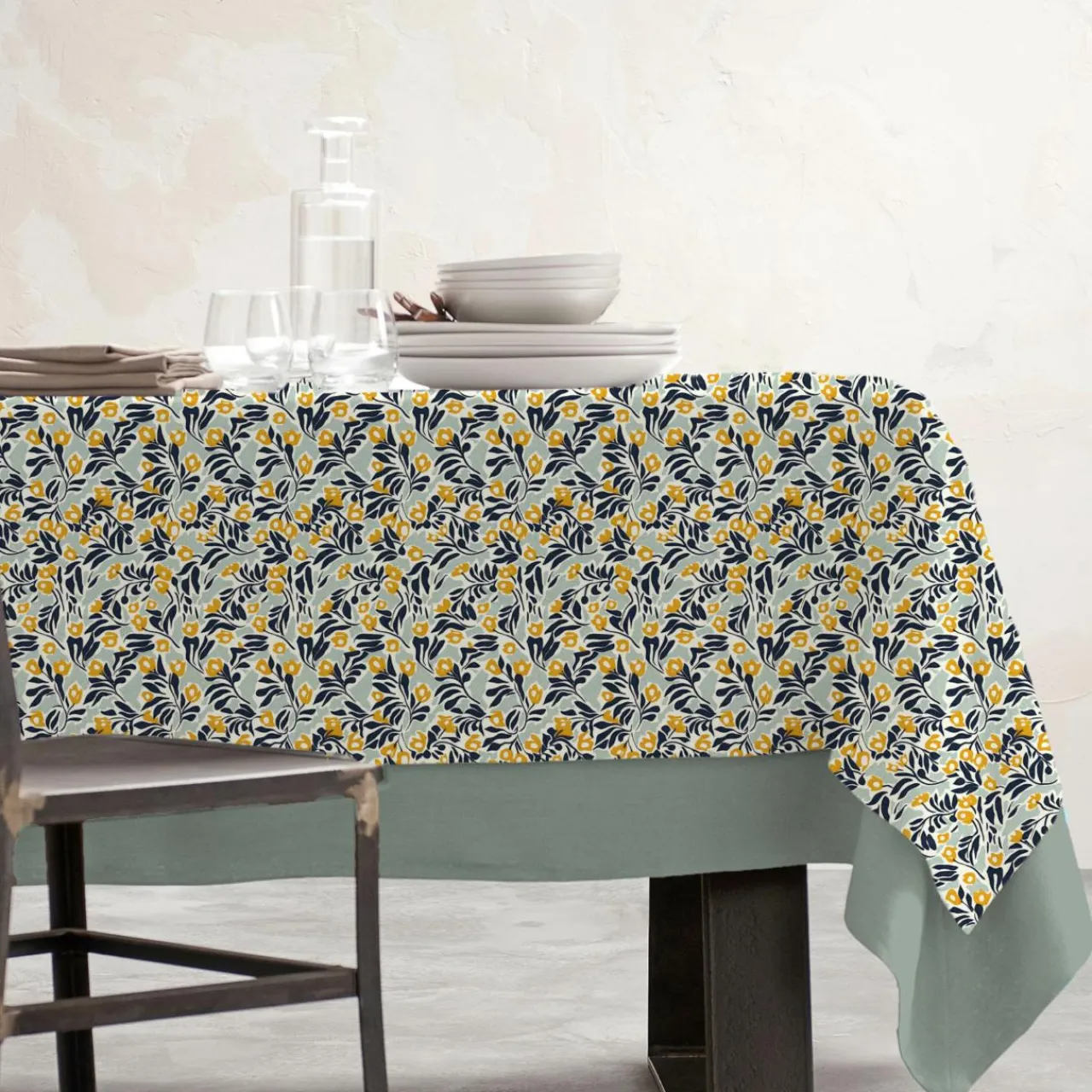 EMINZA Nappe rectangulaire coton enduit (150 x 250 cm) Mafalda Multicolore Clearance