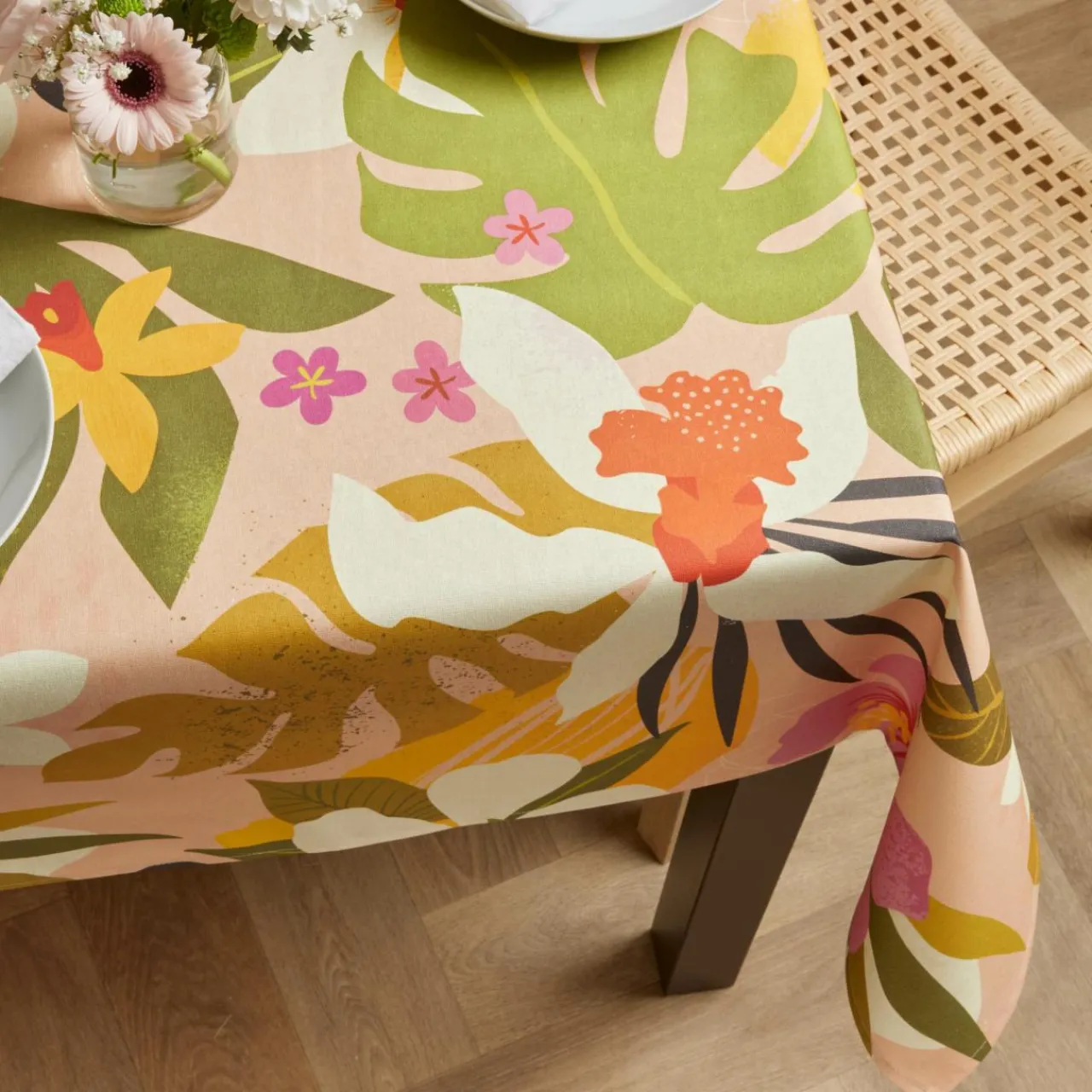 EMINZA Nappe rectangulaire coton enduit (150 x 250 cm) Rio Multicolore Online