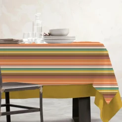 EMINZA Nappe rectangulaire coton enduit (150 x 350 cm) Ajaccio Multicolore Discount