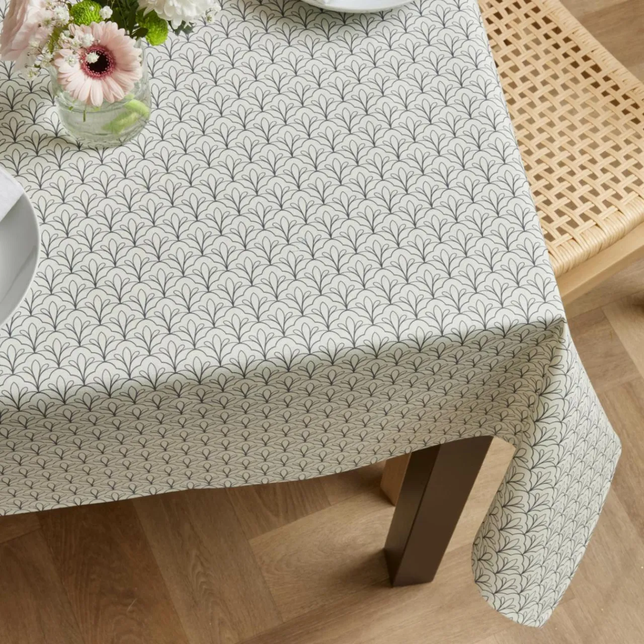 EMINZA Nappe rectangulaire coton enduit (150 x 250 cm) Clara e Gris Sale