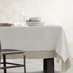 EMINZA Nappe rectangulaire coton enduit (150 x 250 cm) Clara e Gris Sale