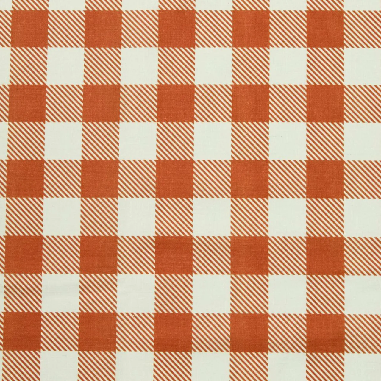 EMINZA Nappe rectangulaire coton enduit (150 x 350 cm) Vichy Terracotta Best