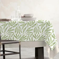 EMINZA Nappe rectangulaire coton enduit (150 x 250 cm) Galice Vert Eucalyptus Discount