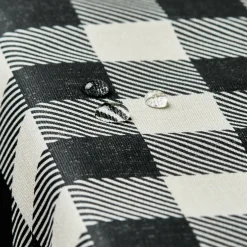 EMINZA Nappe rectangulaire coton enduit (150 x 250 cm) Vichy e Noir Outlet