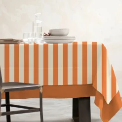 EMINZA Nappe rectangulaire coton enduit (150 x 350 cm) Clementine Orange New