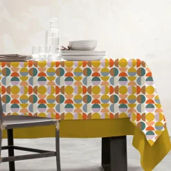 EMINZA Nappe rectangulaire coton enduit (150 x 350 cm) Brooklyn Multicolore Sale
